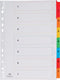 Pergamy tabbladen met indexblad, ft a4, 11-gaatsperforatie, geassorteerde kleuren, set 1-7
