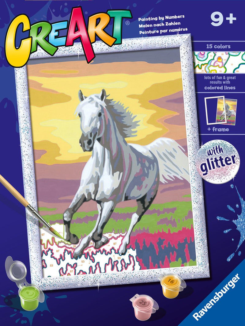 Load image into Gallery viewer, Ravensburger creart schilderen op nummer - paard bij zonsondergang
