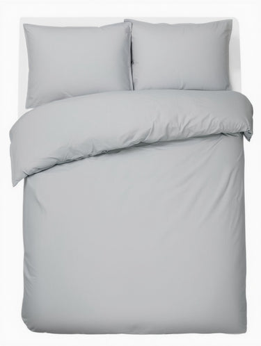 Hush. living hush living - dekbedovertrek percale 100% katoen - 200tc - extra fris en koel - sterk en slijtvast - 240x220+20cm - 2 x 60x70cm kussenslopen - met bevestigingslusjes - lichtgrijs