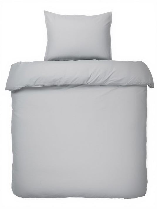 Hush. living hush living - dekbedovertrek percale 100% katoen - 200tc - extra fris en koel - sterk en slijtvast - 140x220+20cm - 60x70cm kussensloop - met bevestigingslusjes - lichtgrijs