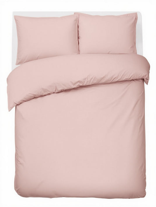 Hush. living hush living - dekbedovertrek percale 100% katoen - 200tc - extra fris en koel - sterk en slijtvast - 200x220+20cm -2 x 60x70cm kussenslopen - met bevestigingslusjes - oudroze