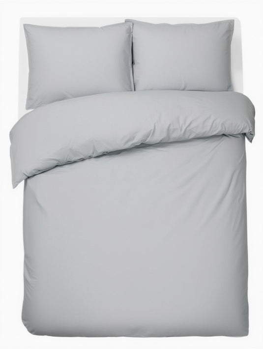 Hush. living hush living - dekbedovertrek 100% katoen - 144tc - soepel en ademend - 240x220+20cm - 2 x 60x70cm kussenslopen - met bevestigingslusjes - lichtgrijs