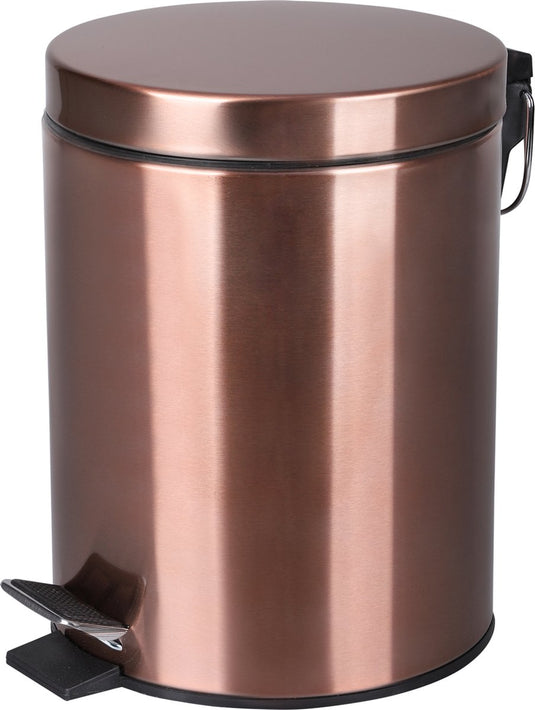 Differnz pedaalemmer rood koper â€“ prullenbak badkamer â€“ afvalbakje â€“ 5 liter