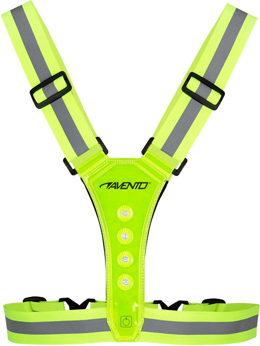 Avento hardloop veiligheidsvest reflecterend met leds - met batterij - geel