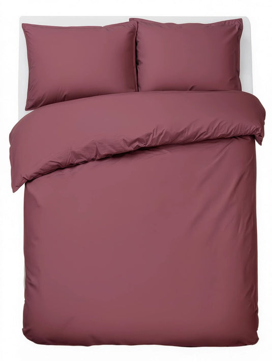 Hush. living hush living - dekbedovertrek - 100% katoen - 144tc - soepel en ademend - 200x220+20cm - 2 x 60x70cm kussenslopen - met bevestigingslusjes - bordeaux