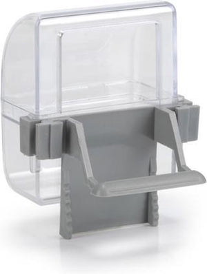 Beeztees voer- en drinkbak - vogel - transparant grijs - 2st