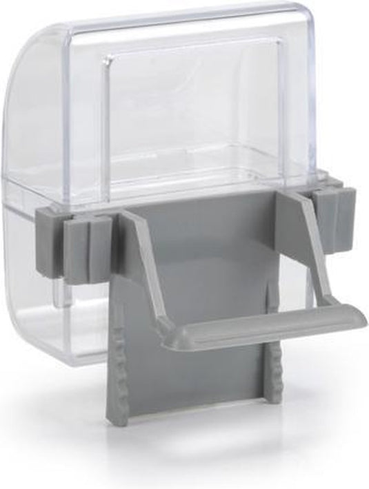 Beeztees voer- en drinkbak - vogel - transparant grijs - 2st