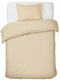 Hush. living hush living - dekbedovertrek - 100% katoen - 144tc - soepel en ademend - 140x220+20cm - 60x70cm kussensloop - met bevestigingslusjes - zand