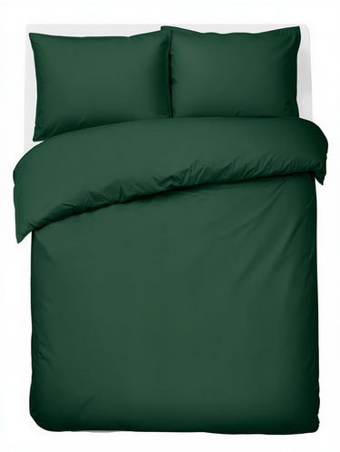 Hush. living hush living - dekbedovertrek 100% katoen - 144tc - soepel en ademend - 240x220+20cm - 2 x 60x70cm kussenslopen - met bevestigingslusjes - donkergroen
