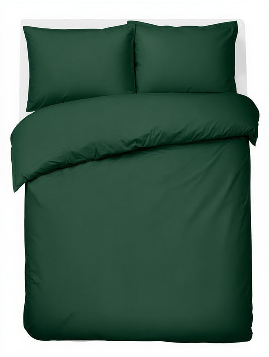 Hush. living hush living - dekbedovertrek 100% katoen - 144tc - soepel en ademend - 240x220+20cm - 2 x 60x70cm kussenslopen - met bevestigingslusjes - donkergroen
