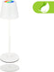 Briloner cilano - oplaadbare rgbw tafellamp - snoerloze lamp - dimbaar - voor buiten en binnen - met oplaadstation - 36 x ø10.5 cm - wit