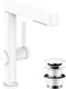 Hansgrohe finoris - wastafelkraan - met afvoerplug - 230mm - uittrekbare vuistdouche - 2 straalfuncties - mat wit