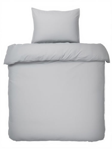 Hush. living hush living - dekbedovertrek - 100% katoen - 144tc - soepel en ademend - 140x220+20cm - 60x70cm kussensloop - met bevestigingslusjes - lichtgrijs