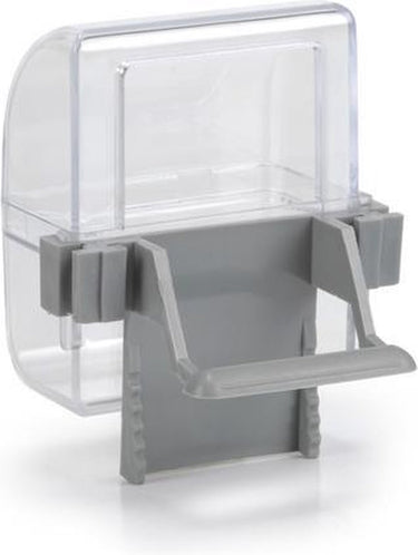 Beeztees voer- en drinkbak - vogel - transparant grijs - 2st