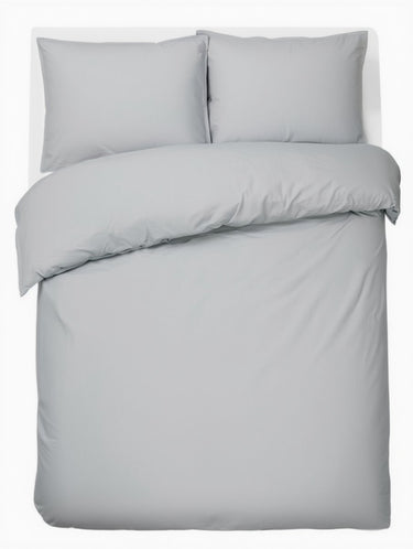 Hush. living hush living - dekbedovertrek 100% katoen - 144tc - soepel en ademend - 240x220+20cm - 2 x 60x70cm kussenslopen - met bevestigingslusjes - lichtgrijs