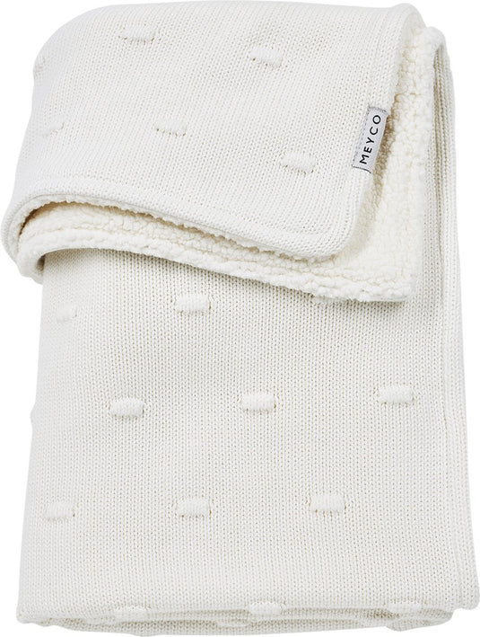 Meyco baby knots teddy wiegdeken - offwhite - 75x100cm - 2.0 tog