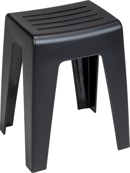 Wenko badkamerkruk kumba in zwart kunststof b38 x h47 x d32cm - douchekruk - douchezitje - douchestoel - belastbaarheid max. 120 kg