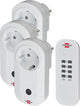 Brennenstuhl rc ce1 3001, set van 3 draadloze stopcontacten (met handzender en verhoogde aanraakbescherming) wit