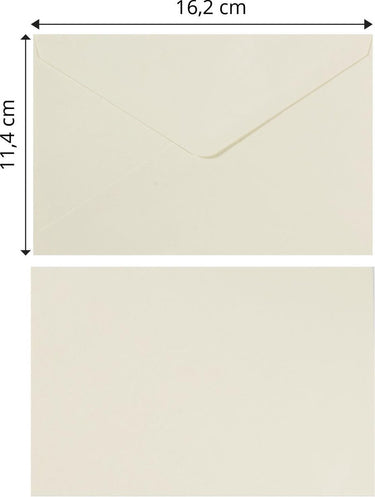 Florence enveloppen van stevige kwaliteit, ivoor rechthoek, 25 stuks, 11.4 x 16.2 cm