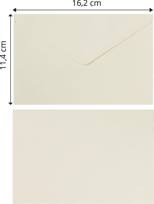 Florence enveloppen van stevige kwaliteit, ivoor rechthoek, 25 stuks, 11.4 x 16.2 cm