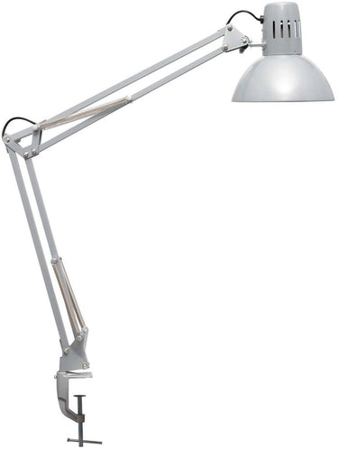 Maul study bureaulamp - metaal - zilver - e27 fitting - tafellamp met klem - zonder lichtbron