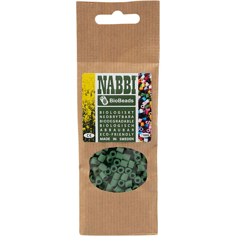 Load image into Gallery viewer, Creativ company nabbi biobeads 5x5mm donkergroen - 1000st.
