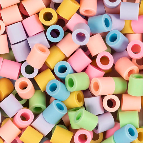 Nabbi biobeads van , afm 5x5 mm, gatgrootte 2.5 mm, medium, pastelkleuren, 1000 stuk 1 doos