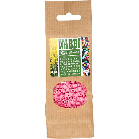 Creativ company nabbi biobeads 5x5mm roze - 1000st.