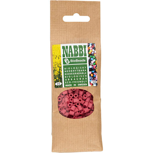 Creativ company nabbi biobeads 5x5mm rood - 1000st.