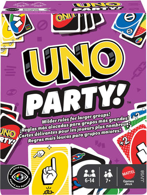 Mattel uno party kaartspel voor grote groepen en families.