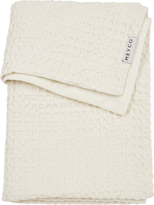 Meyco baby wafel katoen wiegdeken - nature - 75x100cm - 1.0 tog
