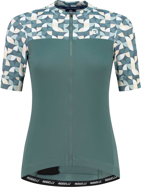 Rogelli essential graphic fietsshirt - korte mouwen - dames - mint - maat s