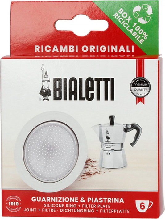 Bialetti filterplaatje siliconen ring – geschikt voor brikka 4 kops en moka induction 6 kops – origineel reserveonderdeel