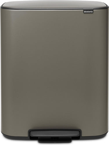 Brabantia bo prullenbak - 60 liter - 1 vak - platinum