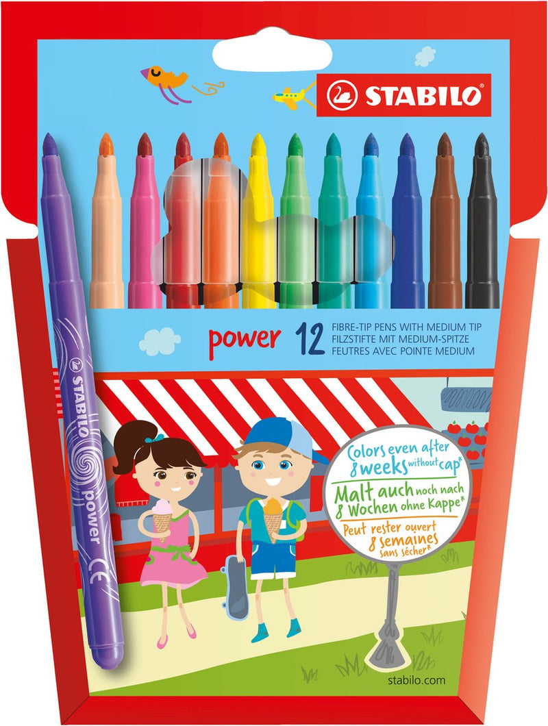 Afbeelding laden in galerijviewer, Stabilo power - viltstift - set met 12 stuks
