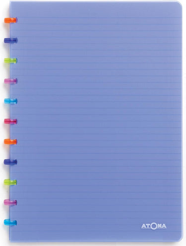 Atoma atome tutty frutti schrift - a4 - 144 pagina's - gelinieerd - transparant blauw