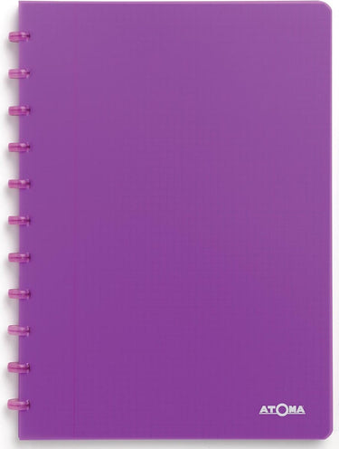 Atoma trendy schrift, ft a4, 144 bladzijden, geruit 5 mm, transparant paars