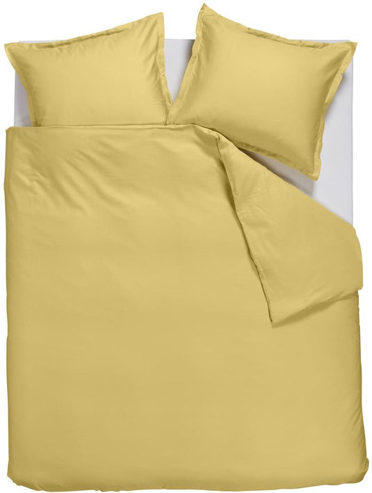 Ambiante satin uni dekbedovertrek - lits-jumeaux - 240x200 220 cm - licht geel