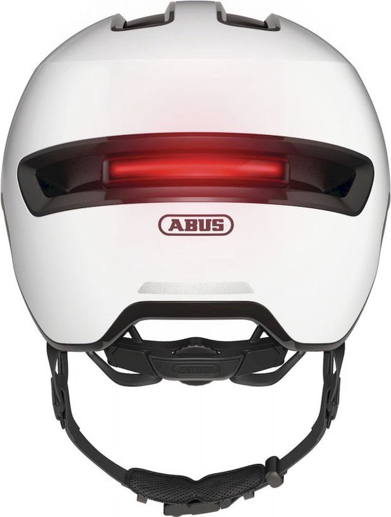 Load image into Gallery viewer, Abus fietshelm hud-y ace shiny white s - 51-55 cm - wit - geschikt voor gebruik op elektrische fietsen - stadsfietsen - 400 g
