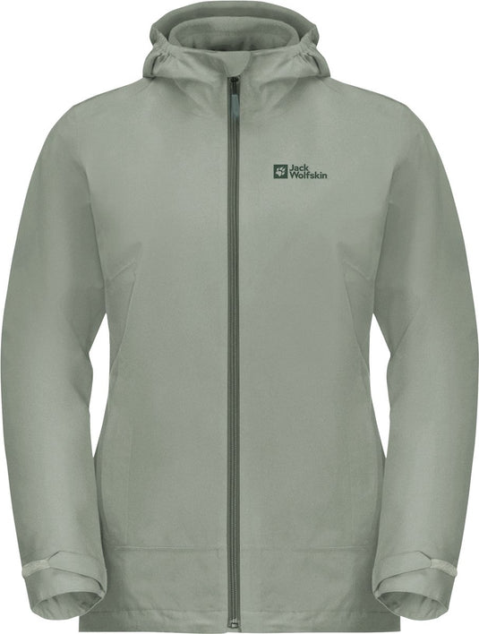Jack wolfskin moonrise 3in1 jkt w dames outdoorjas - mint leaf s