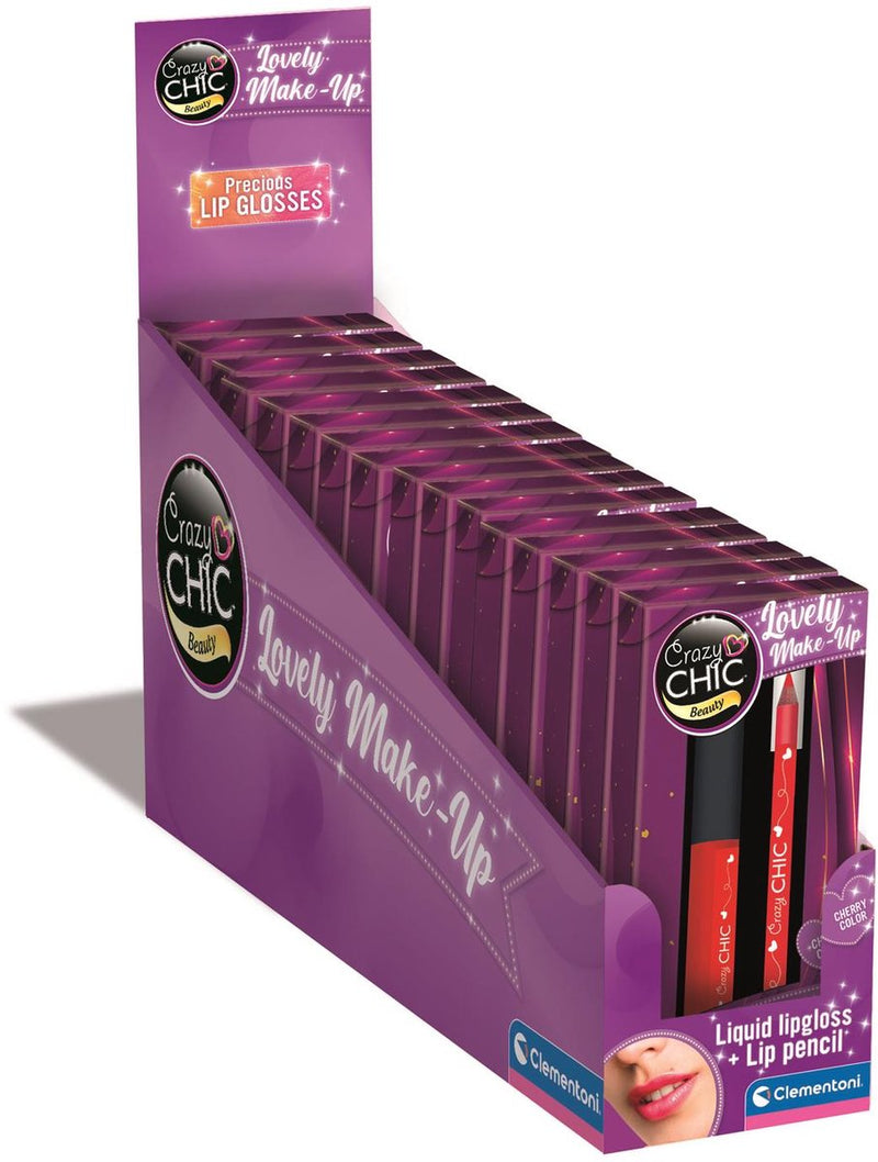 Load image into Gallery viewer, Clementoni crazy chic lipgloss en lipliner kersen rood
