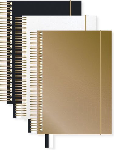 Kangaro spiraalboek - pure croco - a5 - lijn - 3 kleuren