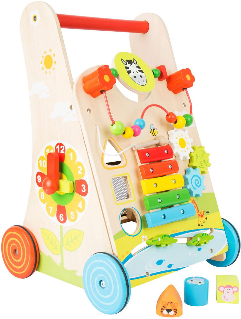 Load image into Gallery viewer, Small foot - houten baby walker loopwagen kleurrijk

