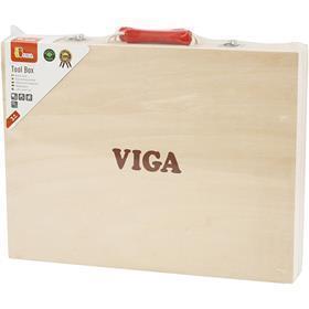 Afbeelding laden in galerijviewer, Https: www.cchobby.nl viga-houten-gereedschapskist-afm-24x32-cm-12-onderdelen-1-set
