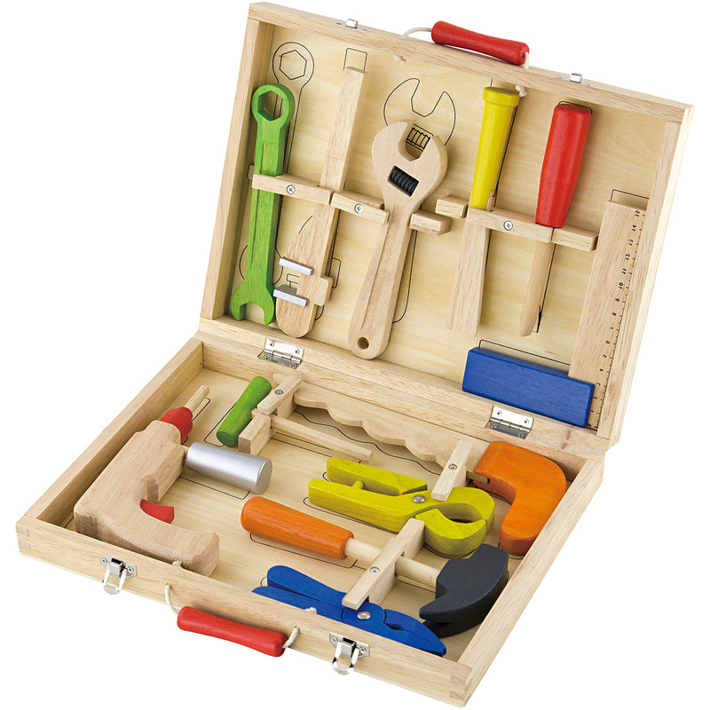 Afbeelding laden in galerijviewer, Https: www.cchobby.nl viga-houten-gereedschapskist-afm-24x32-cm-12-onderdelen-1-set
