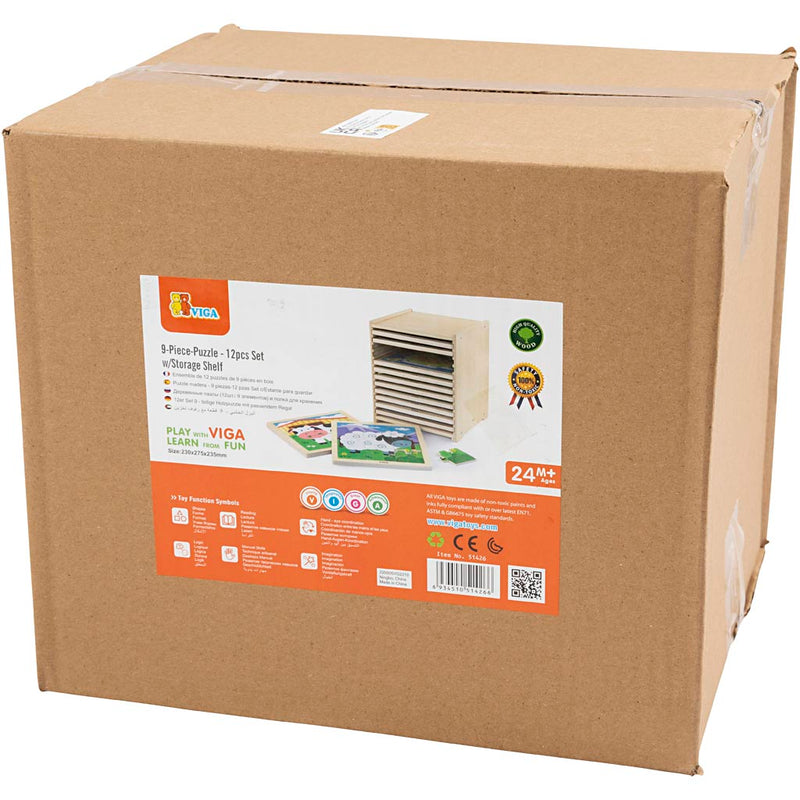 Afbeelding laden in galerijviewer, Https: www.cchobby.nl viga-puzzelrek-met-12-puzzels-afm-23x27-5x23-5-cm-12x9-delen-12-onderdelen-1-set
