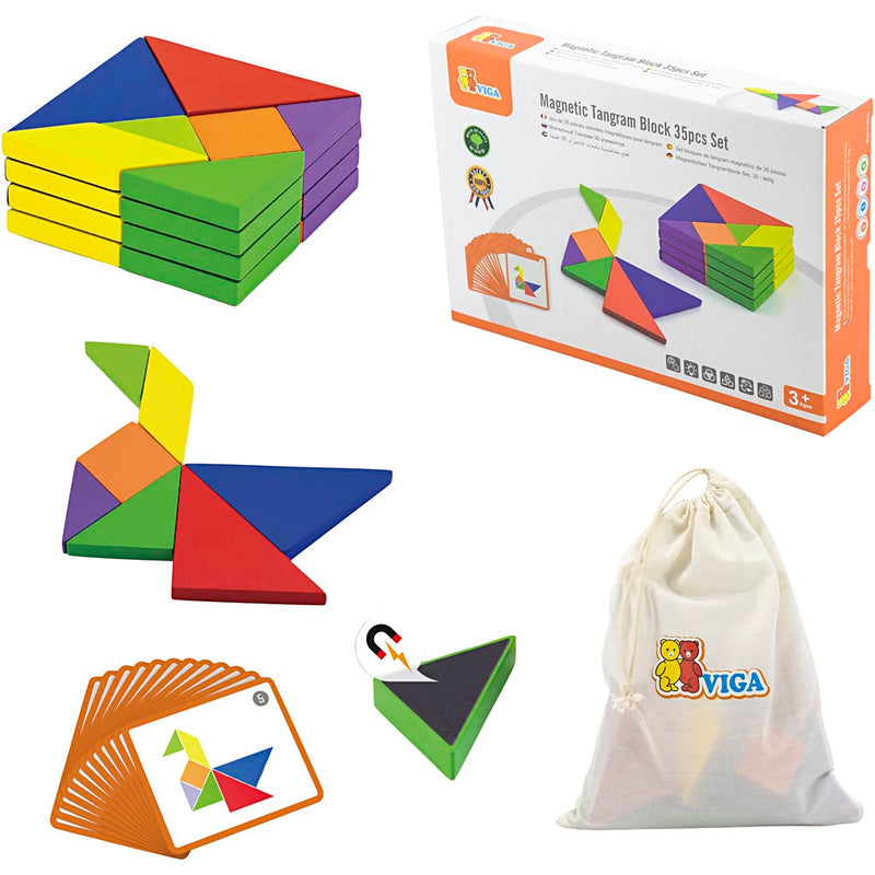 Afbeelding laden in galerijviewer, Https: www.cchobby.nl viga-magnetisch-tangram-h-1-cm-l-10-cm-b-10-cm-35-onderdelen-1-doos
