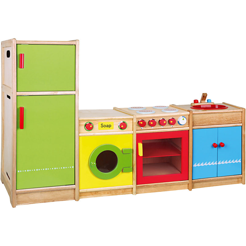 Afbeelding laden in galerijviewer, Https: www.cchobby.nl viga-houten-speelkeuken-h-54-92-cm-d-36-cm-b-160-cm-4-onderdelen-1-set
