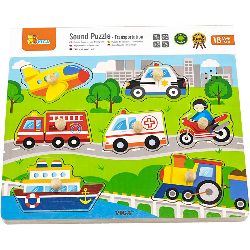 Afbeelding laden in galerijviewer, Https: www.cchobby.nl viga-hout-legpuzzel-met-geluid-transport-afm-33x22-5x3-cm-1-stuk
