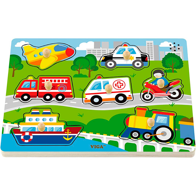 Afbeelding laden in galerijviewer, Https: www.cchobby.nl viga-hout-legpuzzel-met-geluid-transport-afm-33x22-5x3-cm-1-stuk
